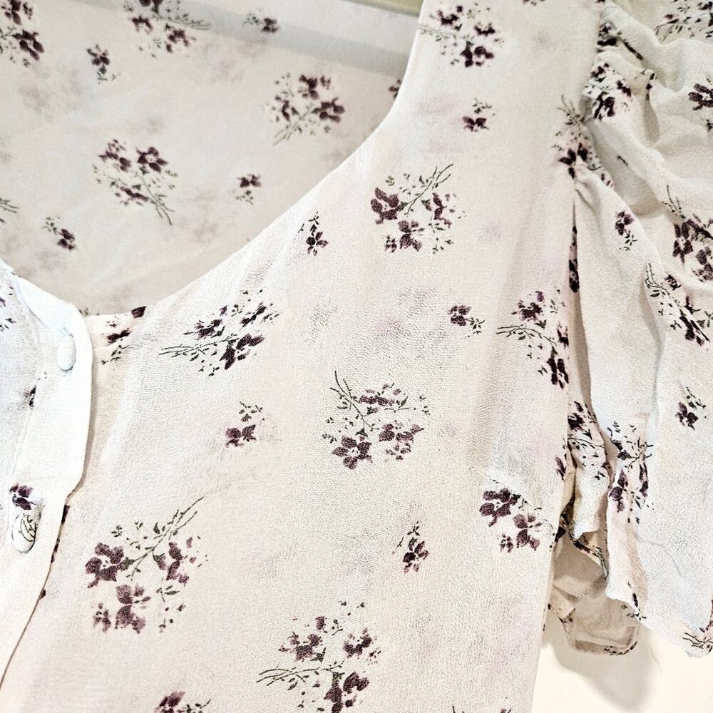LoveShackFancy Silk Floral Short Sleeve Mini Dress - Picture 5 of 8